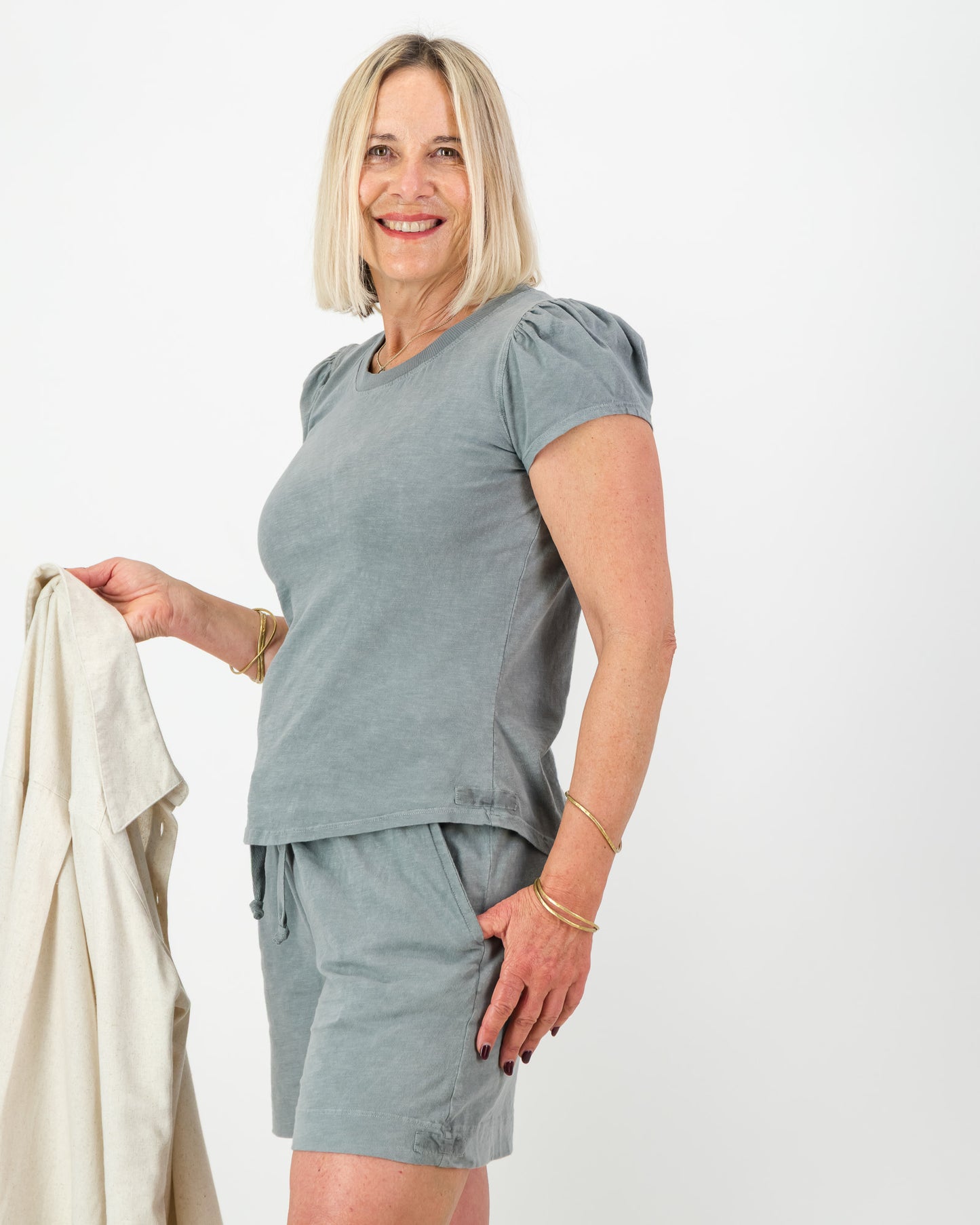 Puff Sleeve Cotton T-Shirt