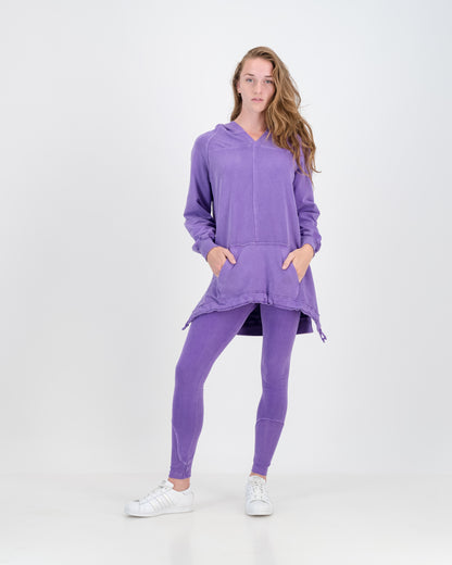 Long Overdyed Winter Hoodie - Lilac