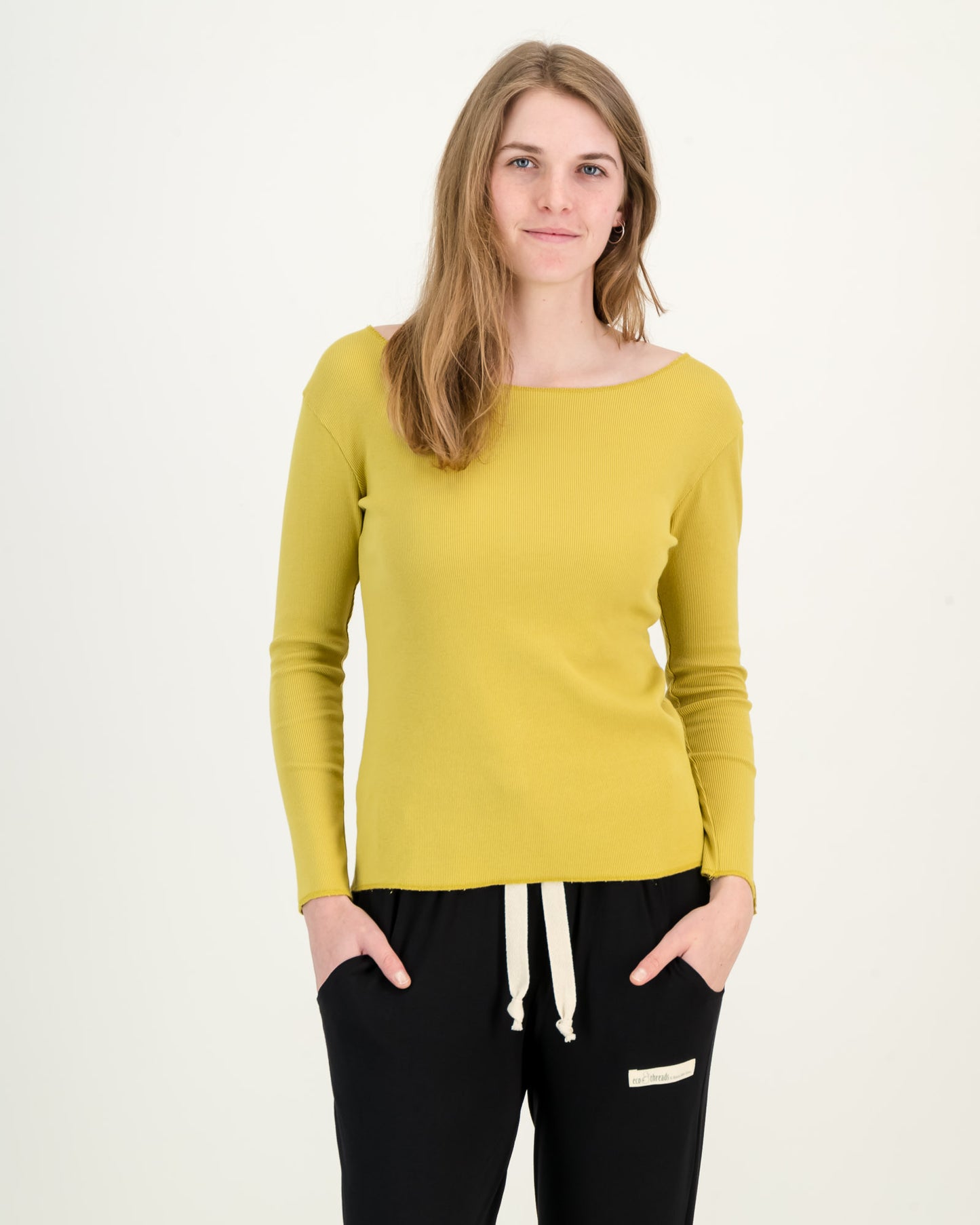 Overdyed Cotton Rib Top - Chartreuse
