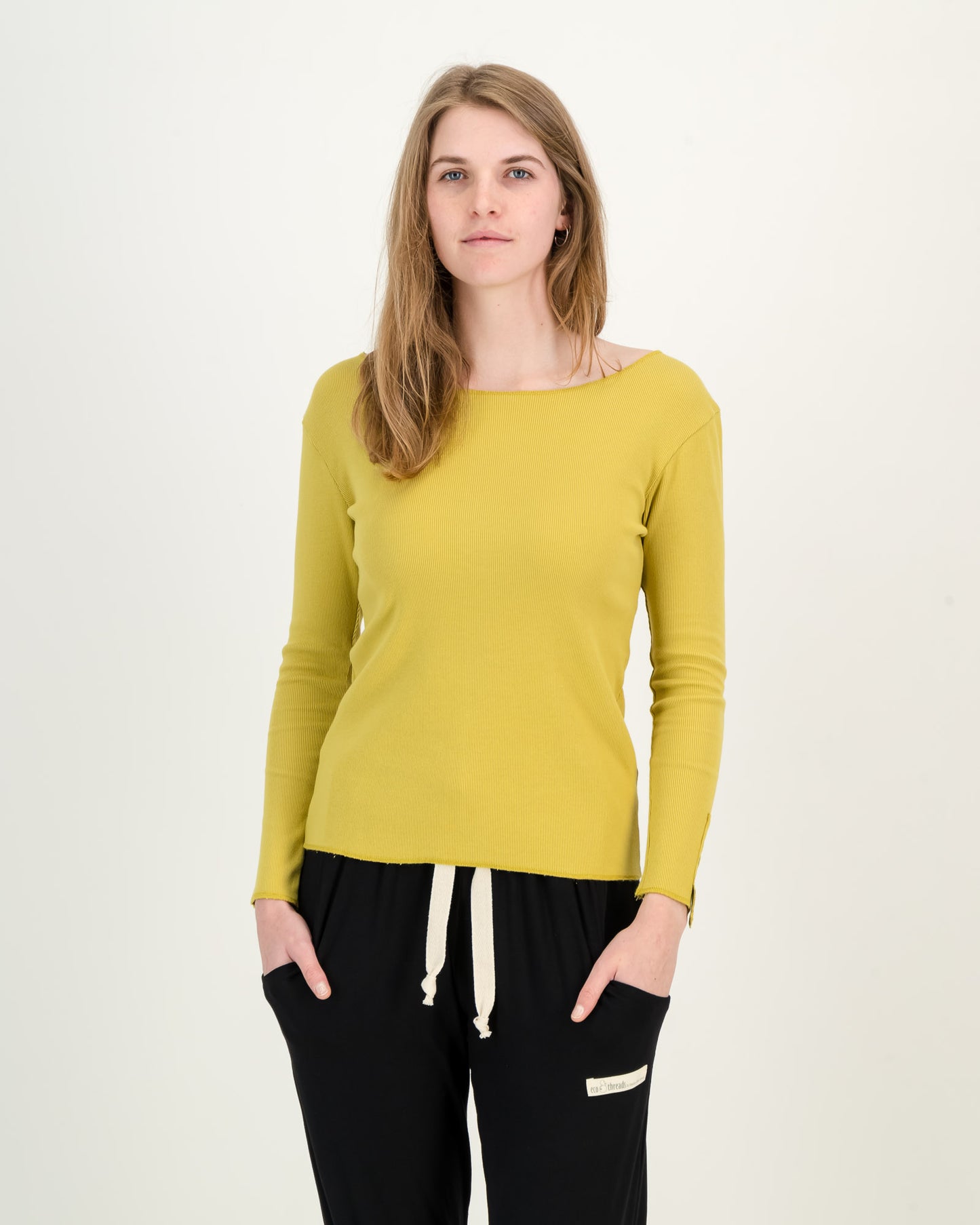 Overdyed Cotton Rib Top - Chartreuse