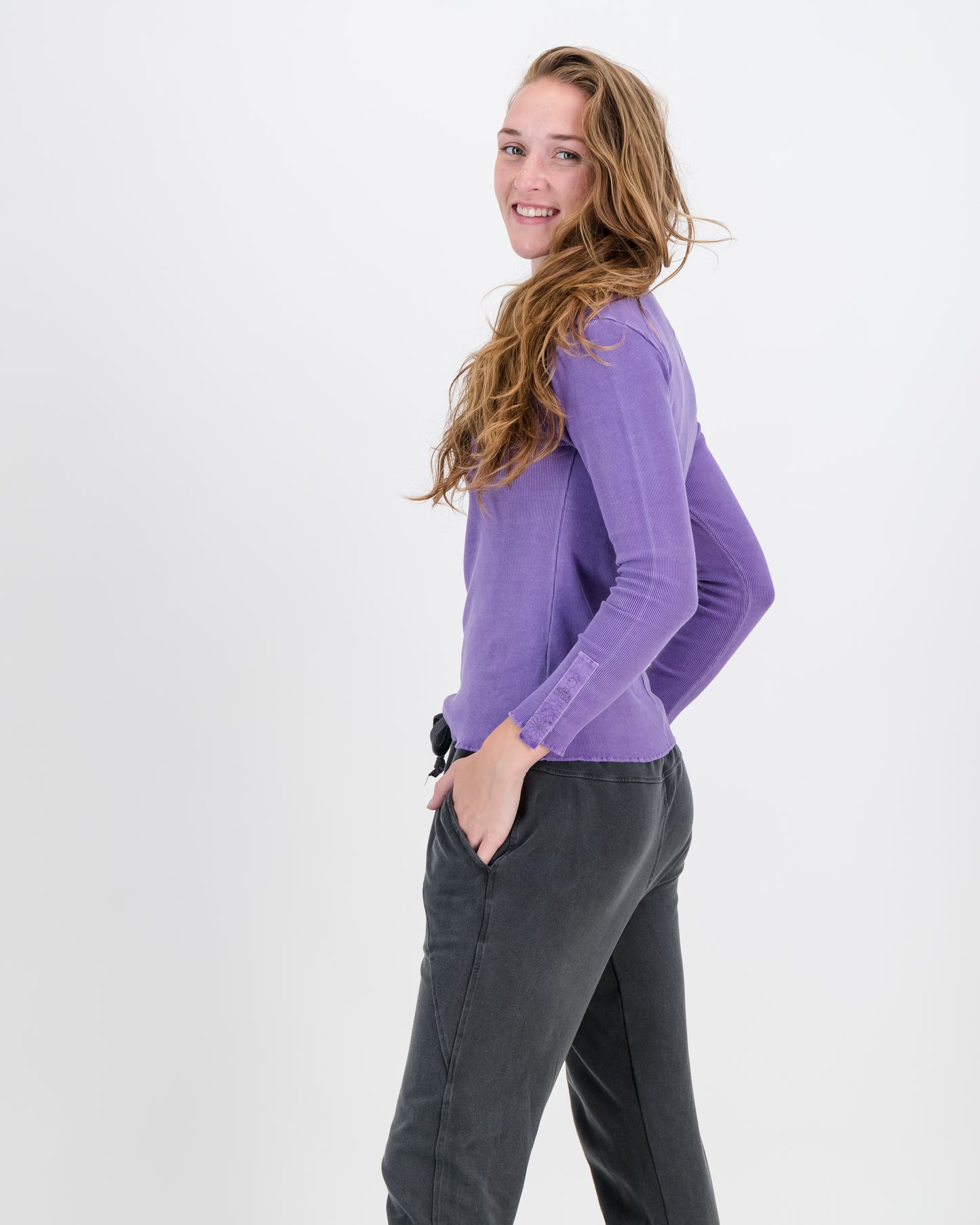 Overdyed Cotton Rib Top - Lilac