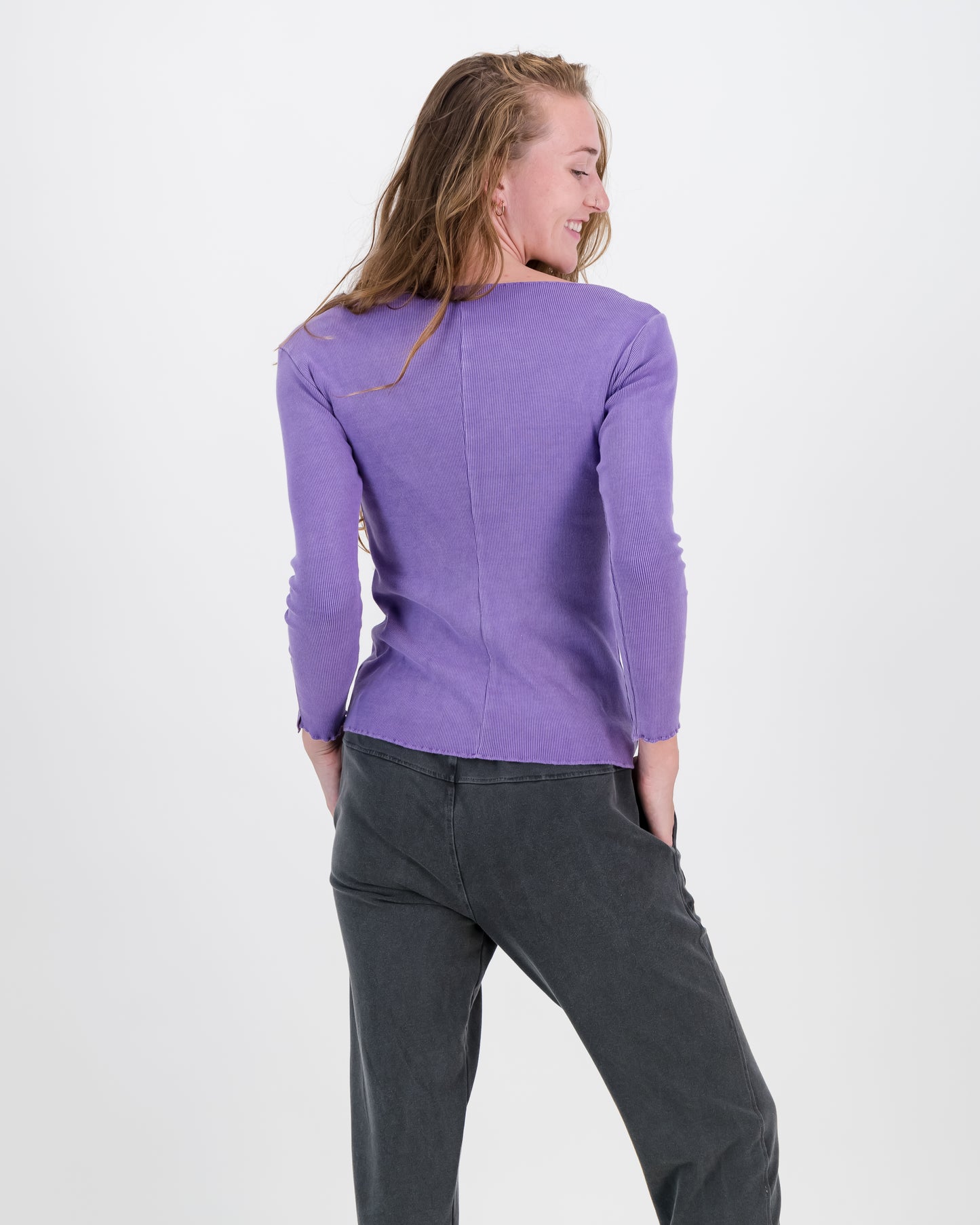 Overdyed Cotton Rib Top - Lilac