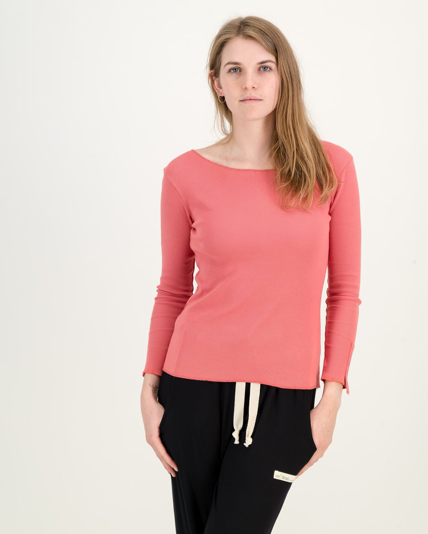 Overdyed Cotton Rib Top - Charcoal
