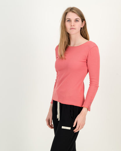 Overdyed Cotton Rib Top - Coral