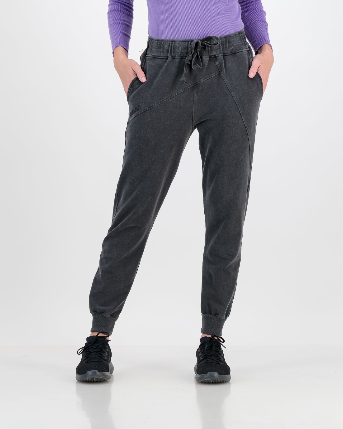 Trackpants Cotton Overdyed - Charcoal