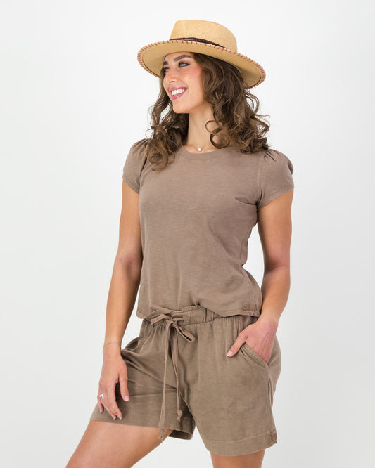 Puff Sleeve Cotton T-Shirt