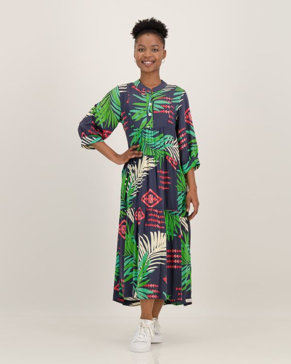 Boho Maxi Dress - Mayan Print