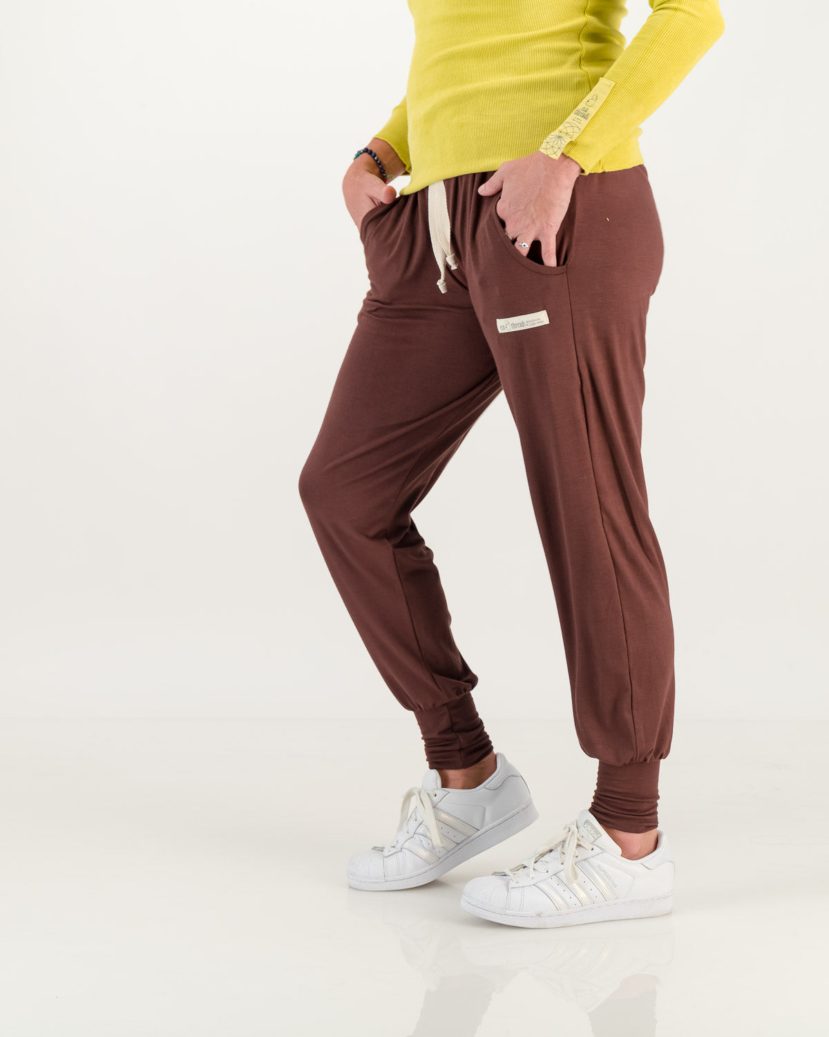 Loose fitting comfy pants, chocolate color