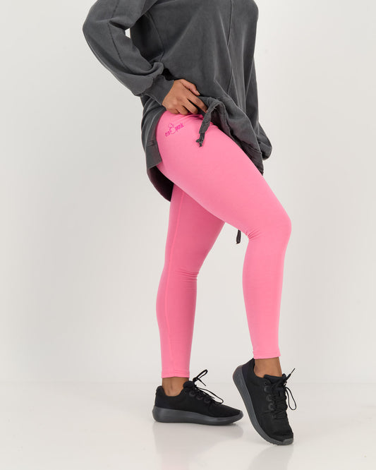 cotton leggings, pink bubblegum color with charcoal color long hoody