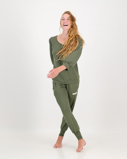 Jogger pants, khaki joggers, we love these Comfy Pants as much as you do! The comfiest pants in the world that totally live up to their name! Natural and breathable viscose lycra, that feels soft against your skin, with a very flattering draping effect, yoga pants, casual wear, active wear, wear it walking, travel pants, loungewear, it is good for you, it's good for the earth, Eco Threads Clothing, made in South Africa
